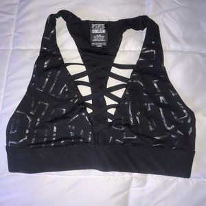 BLACK SPORTS BRA (PINK VS)